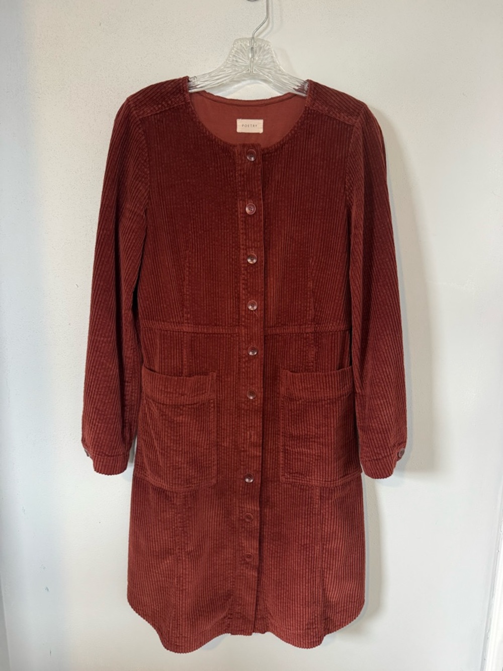 Poetry Rust Corduroy Dress 100% Cotton Size 2